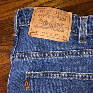 rare orange tag 565 levi’s shorts